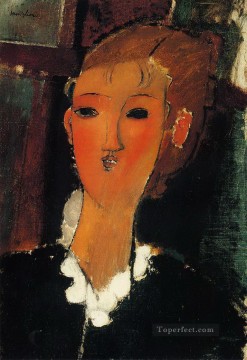 Mujer joven con una pequeña gorguera 1915 Amedeo Modigliani Pinturas al óleo